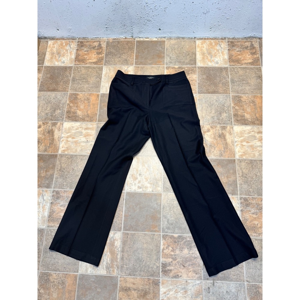 Talbots Heritage Black Wool Blend Wide Leg Dress Pants Trousers Womens 10 BH684